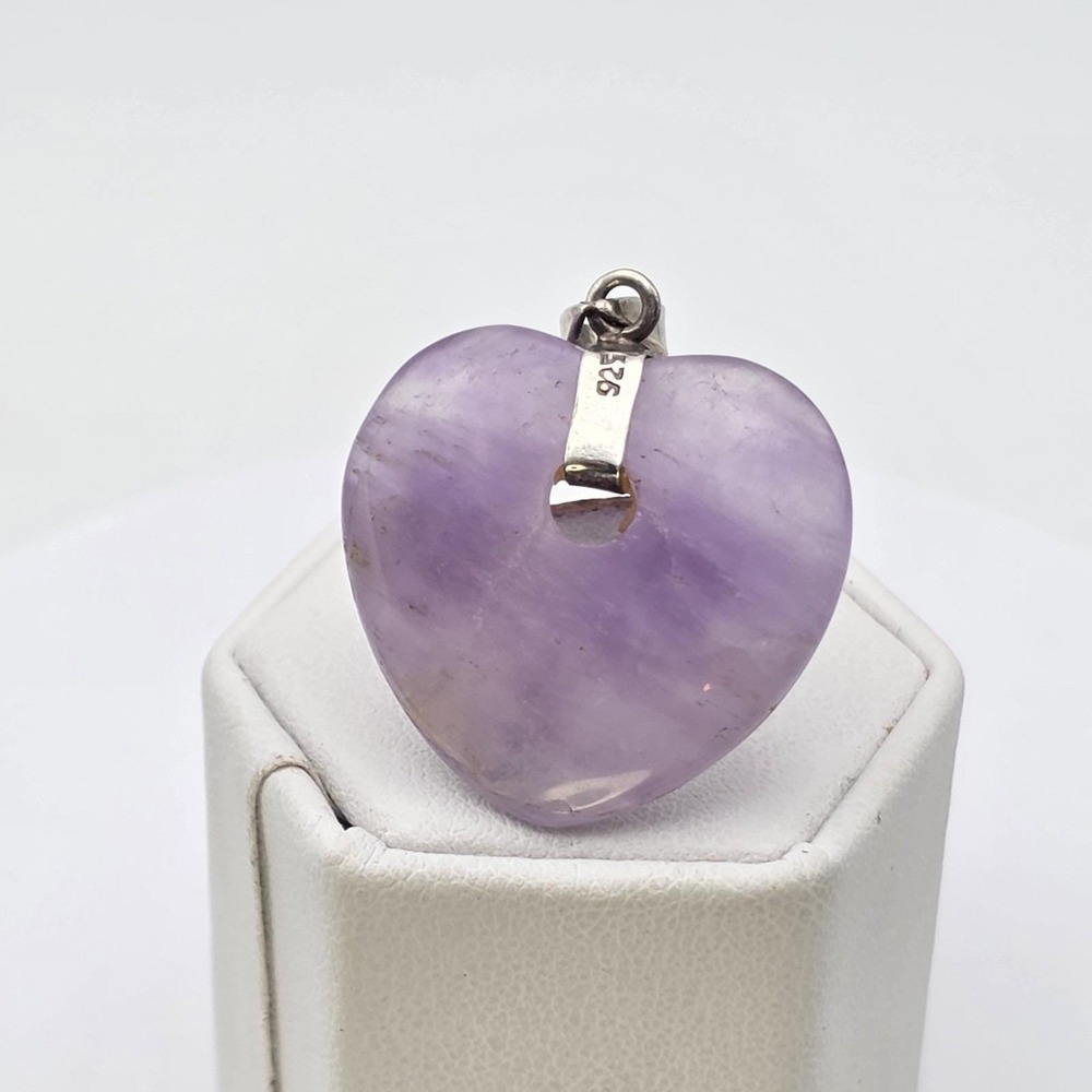 Vintage BOMA Amethyst Heart Pendant 925 Sterling Silver Signed FREE $HIPPING!!